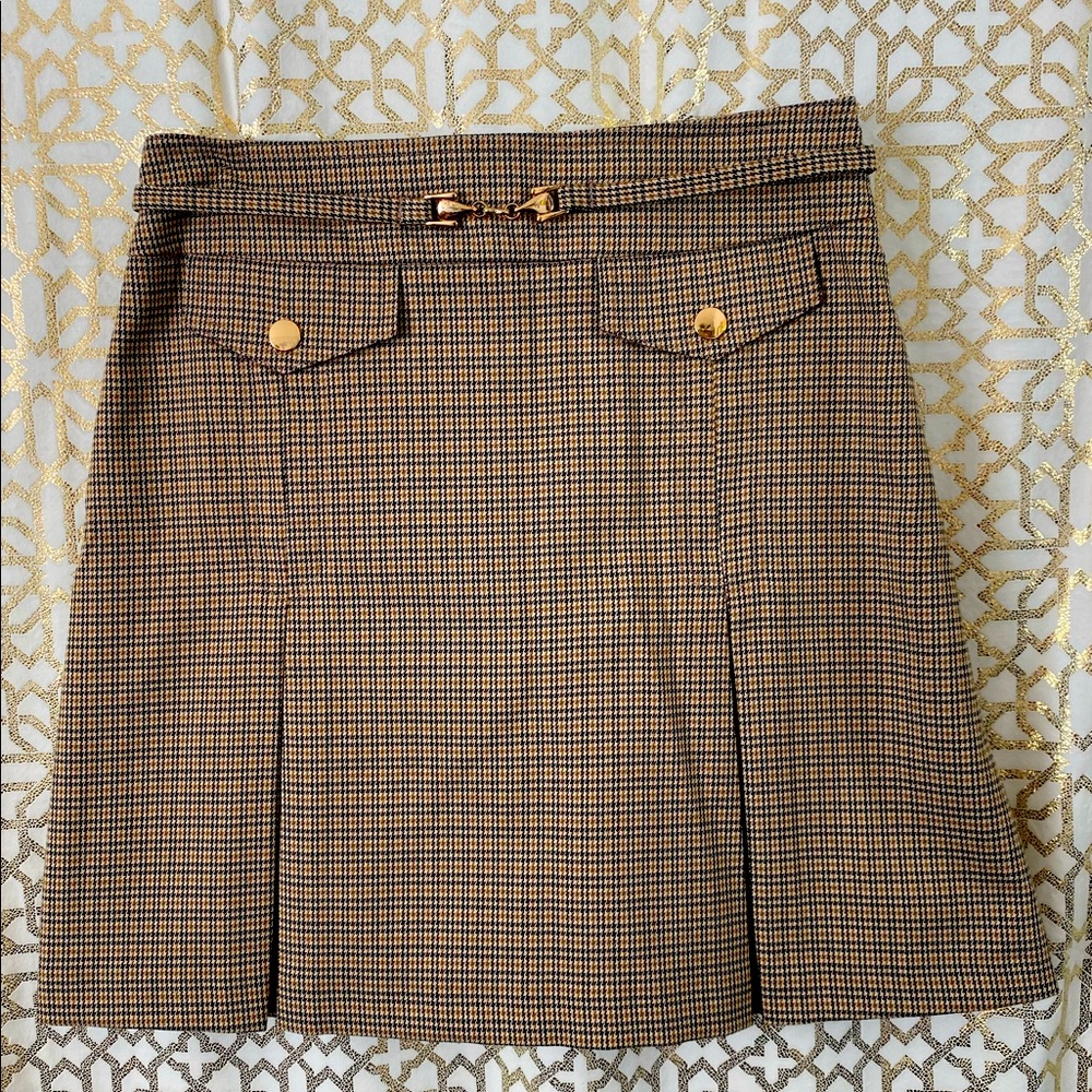 Topshop Houndstooth A-Line Mini Skirt